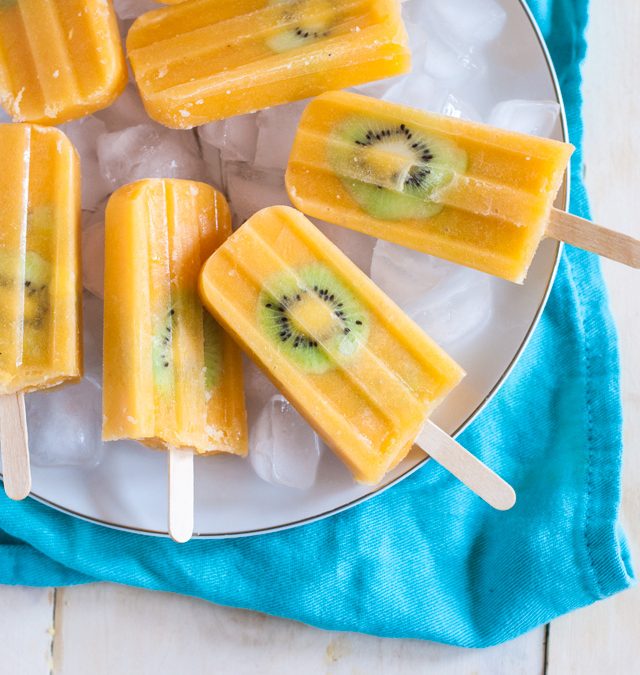 Helados caseros "5 al día". Helado de kiwi y mango.