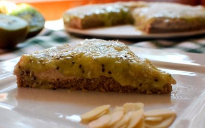 Receta: Tarta de castañas con kiwi y plátano