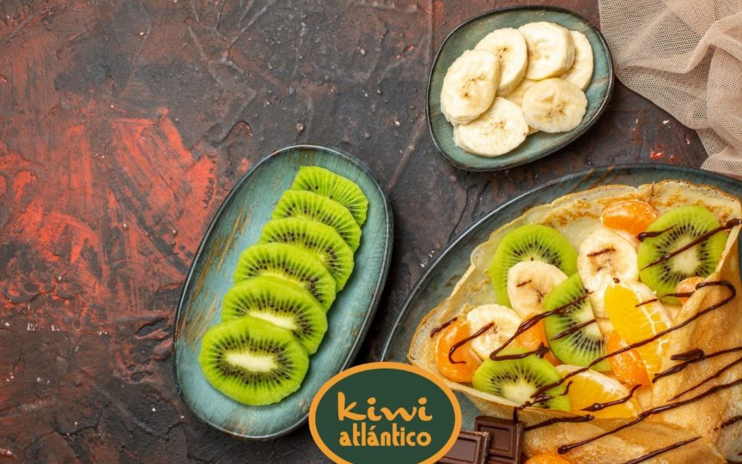 Receta de crepes para cenas saludables con kiwi